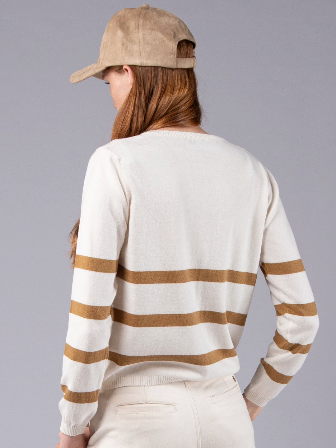 Chaqueta a rayas de lana merina y algodón orgánico