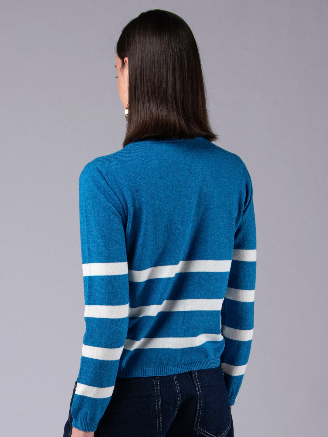 Chaqueta a rayas de lana merina y algodón orgánico