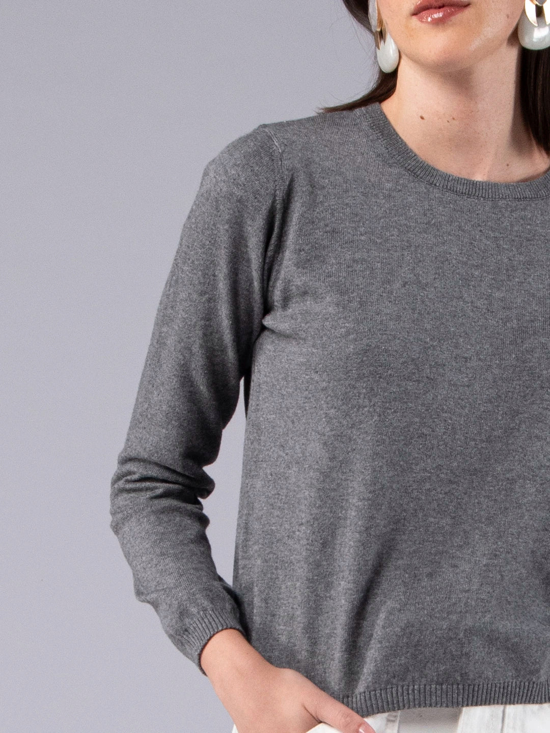 Camisola de Manga Comprida em Lã Merino e Algodão Orgânico
