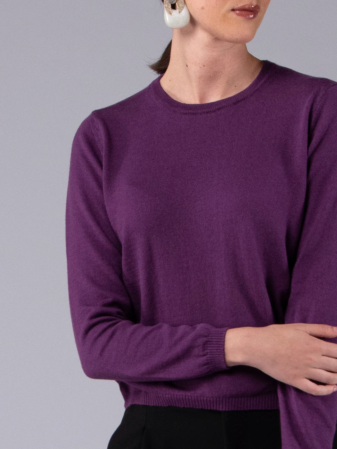 Camisola de Manga Comprida em Lã Merino e Algodão Orgânico