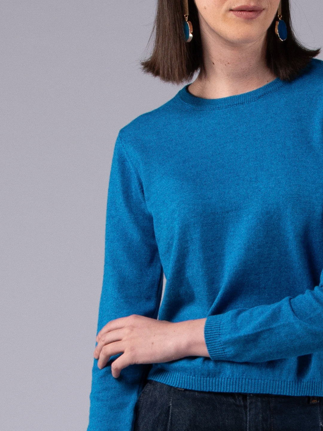 Camisola de Manga Comprida em Lã Merino e Algodão Orgânico