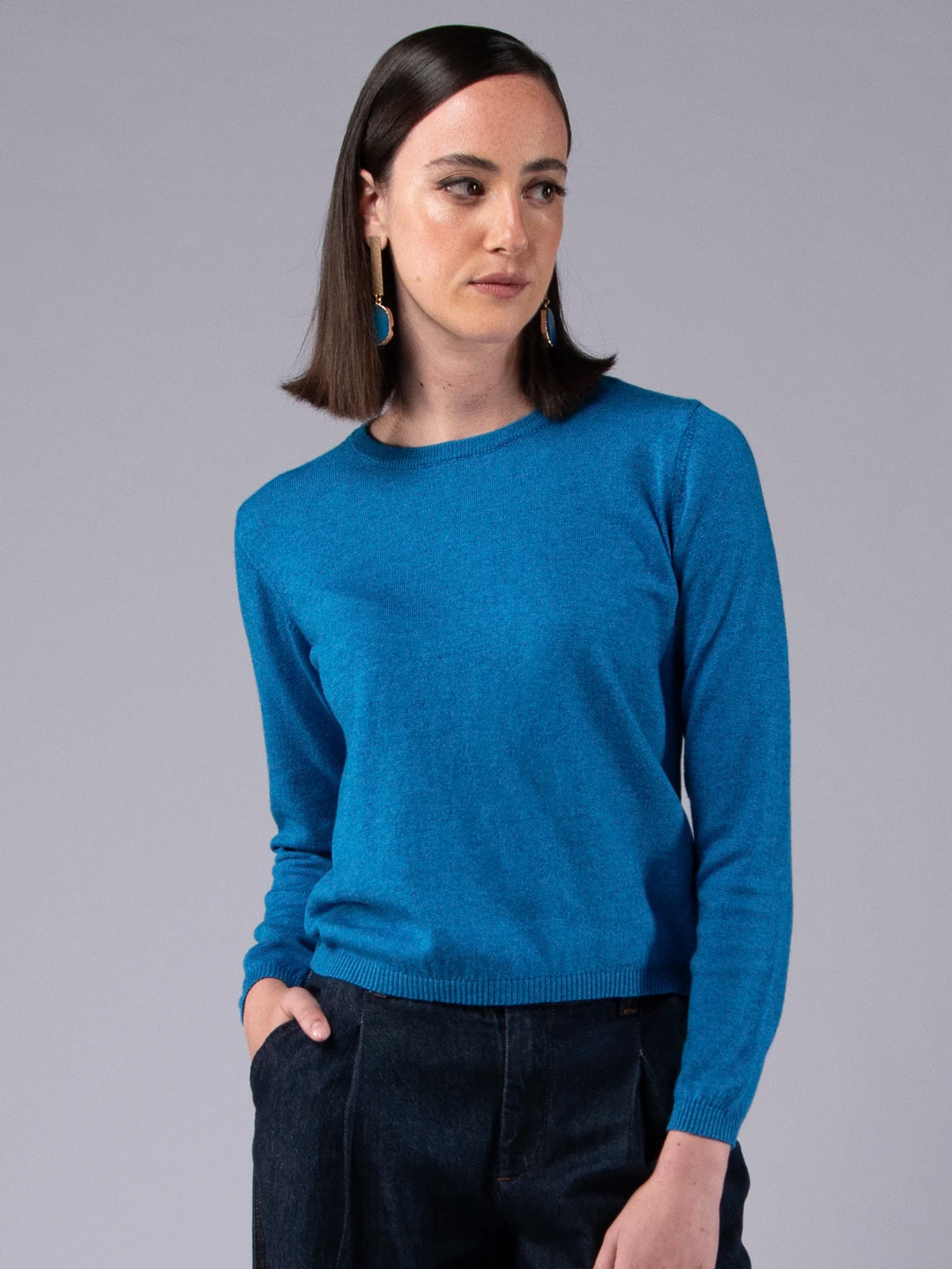Camisola de Manga Comprida em Lã Merino e Algodão Orgânico