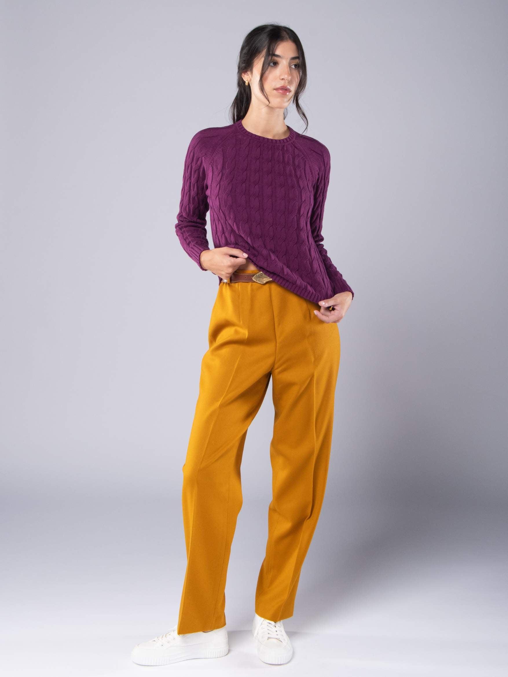 Camisolas de Malha Achega - Camisola de malha para senhora em algodão orgânico na cor beterraba