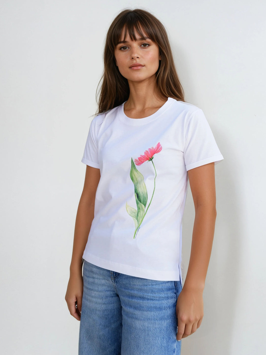 T-shirt Flor-do-Cosmos em 100% Algodão