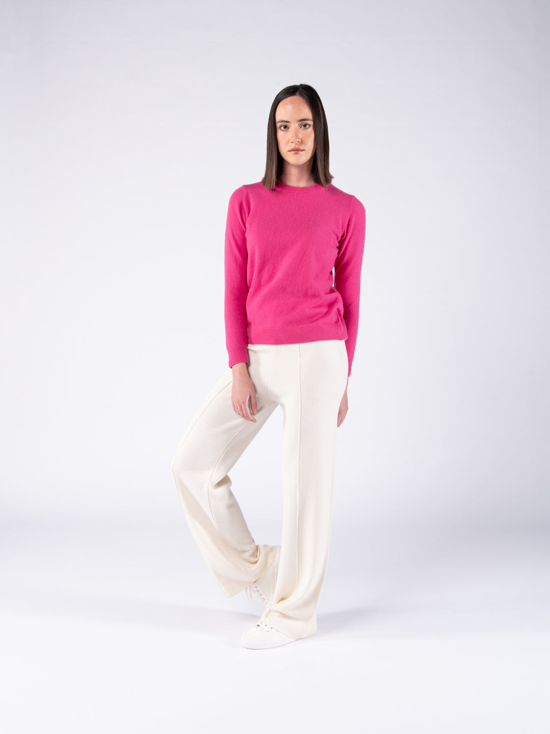 Lambswool Knit Sweater - Fuchsia Pink