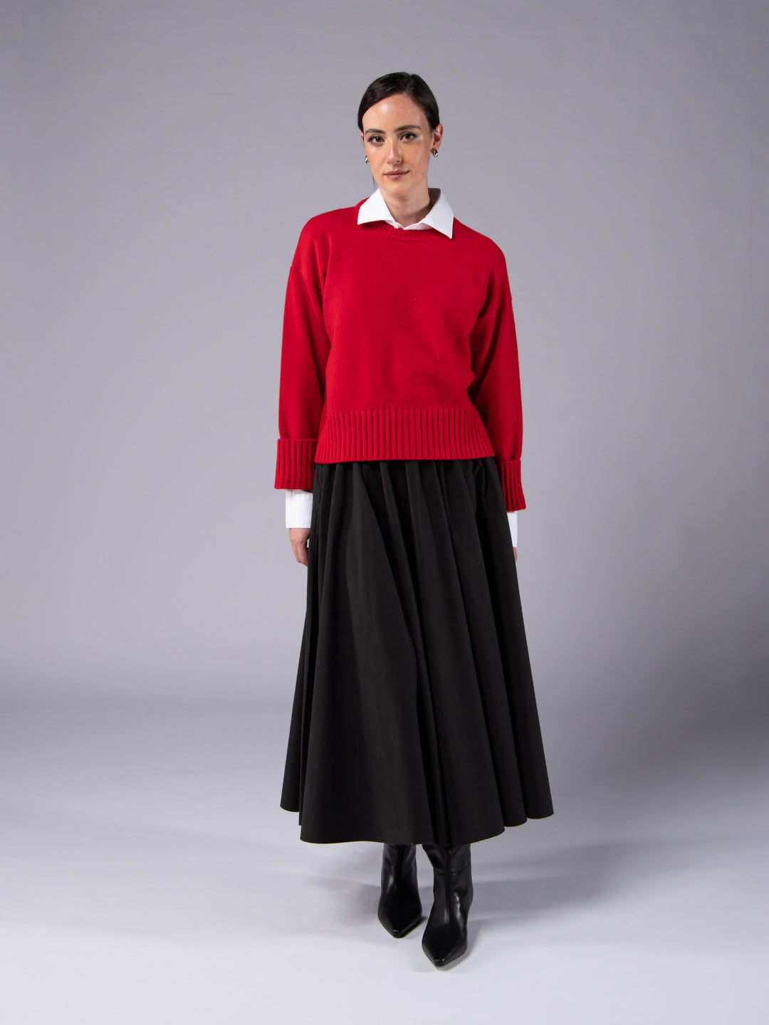 Chunky sweater in Lambswool - Red