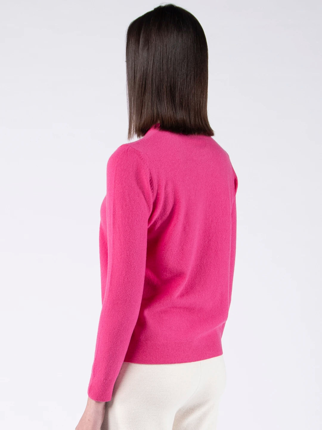 Lambswool Knit Sweater - Fuchsia Pink