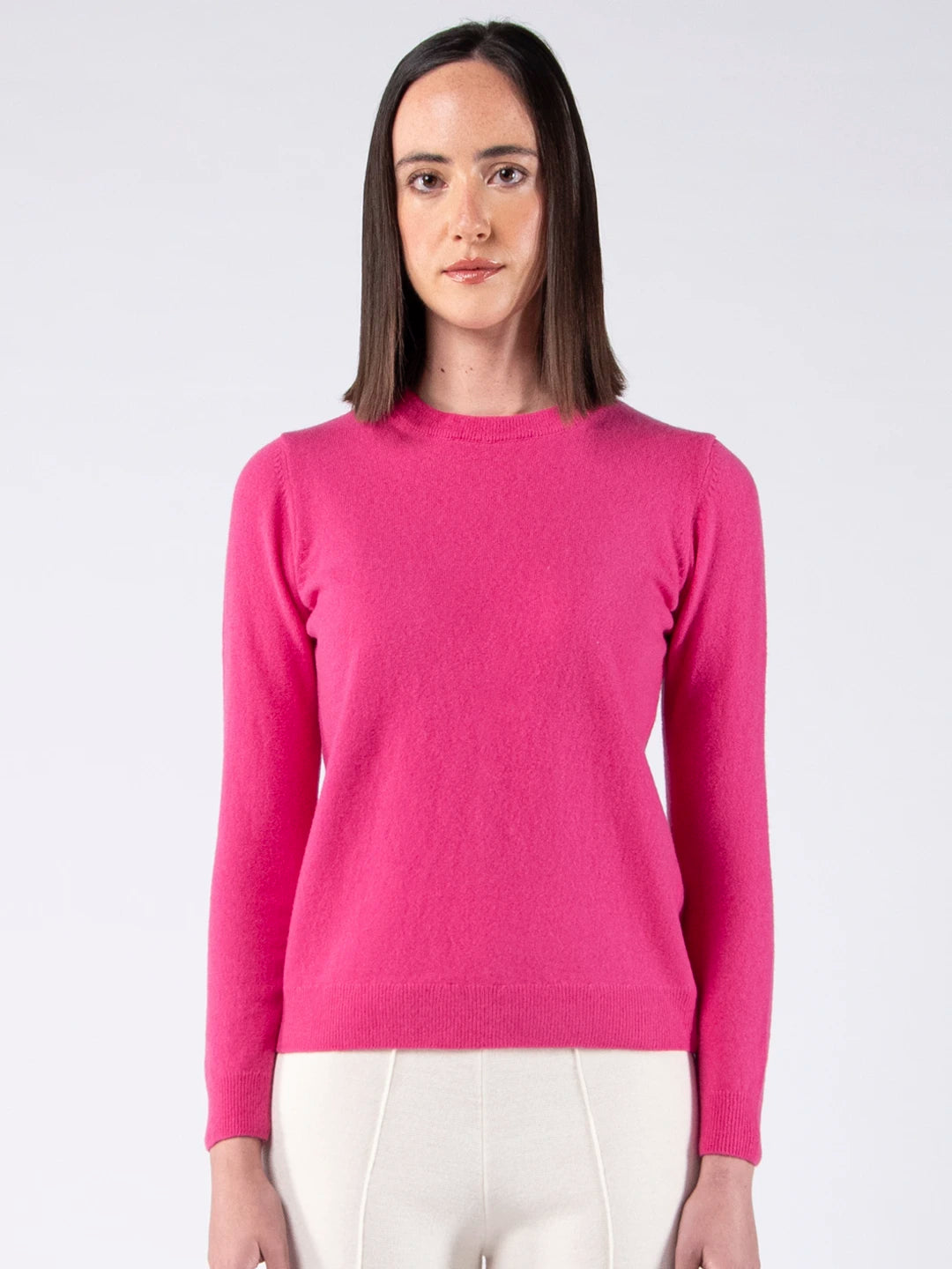 Lambswool Knit Sweater - Fuchsia Pink