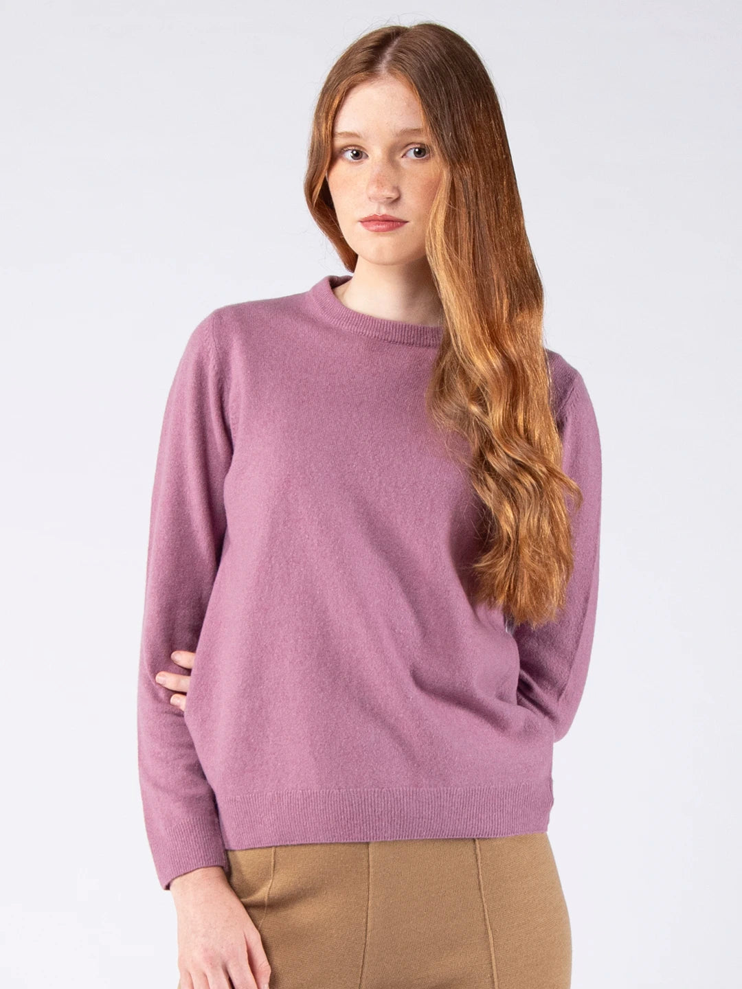 Knitted sweater in Lambswool - Lavender