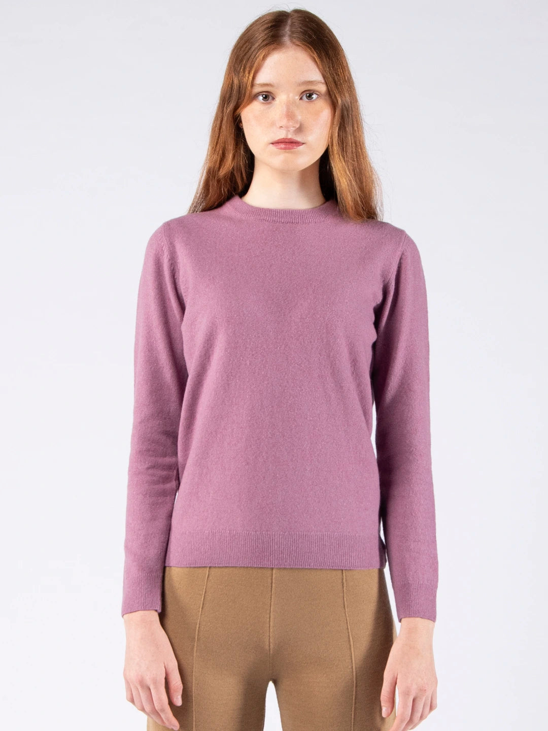 Knitted sweater in Lambswool - Lavender