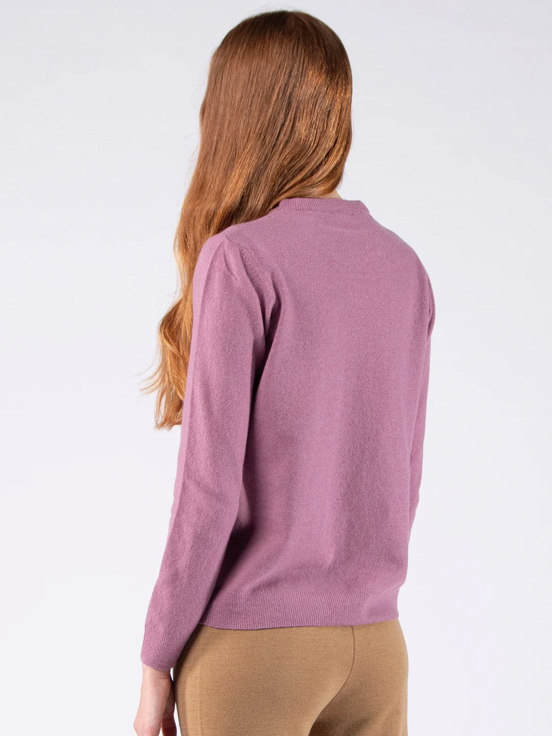 Knitted sweater in Lambswool - Lavender