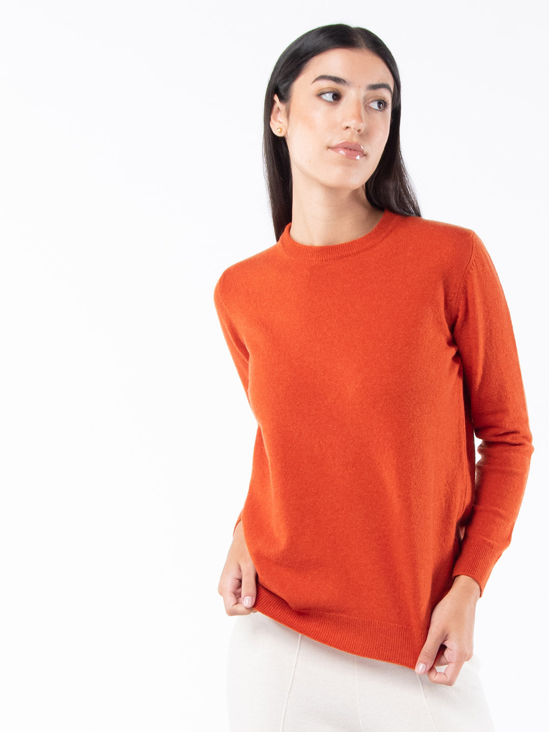 Blusa de cuello bajo en lana de cordero