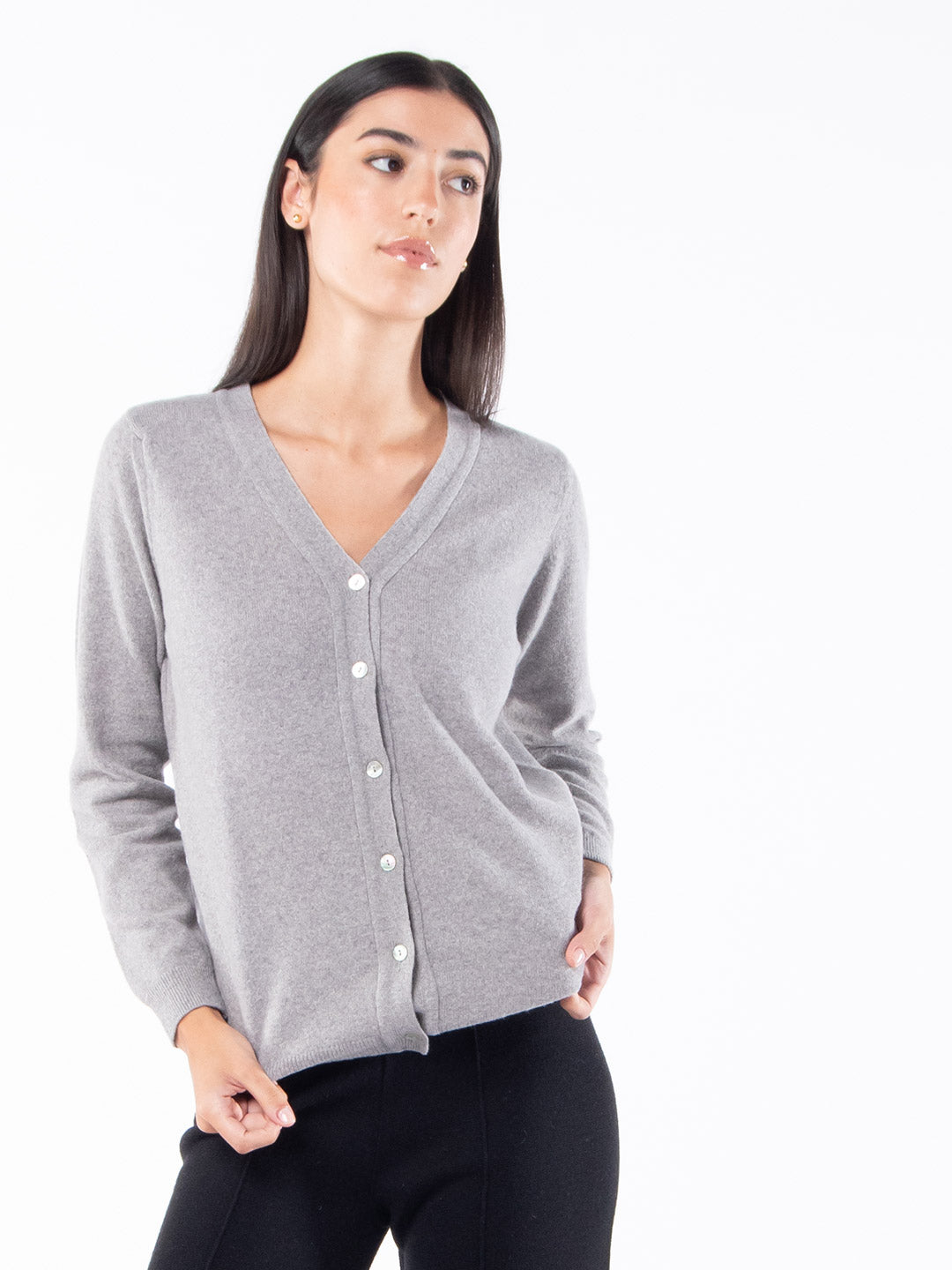 Cardigan V-neck in Lambswool