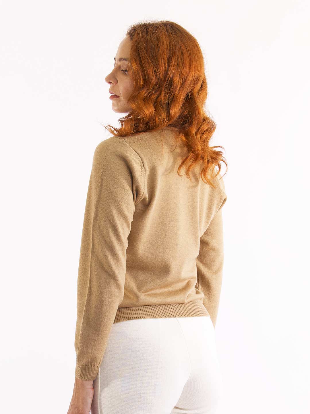 Blusa de manga larga en lana merina