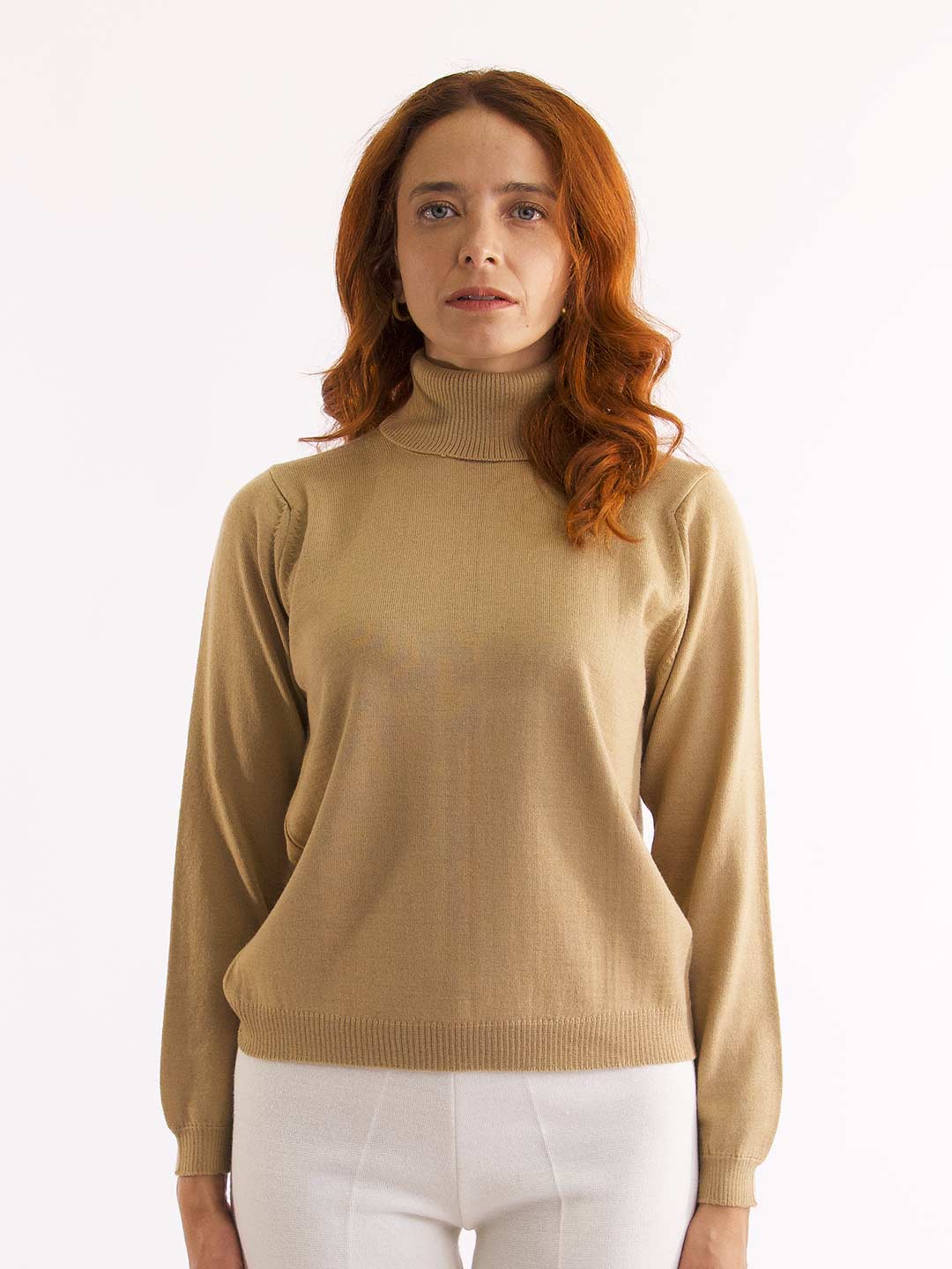 Merino wool turtleneck blouse