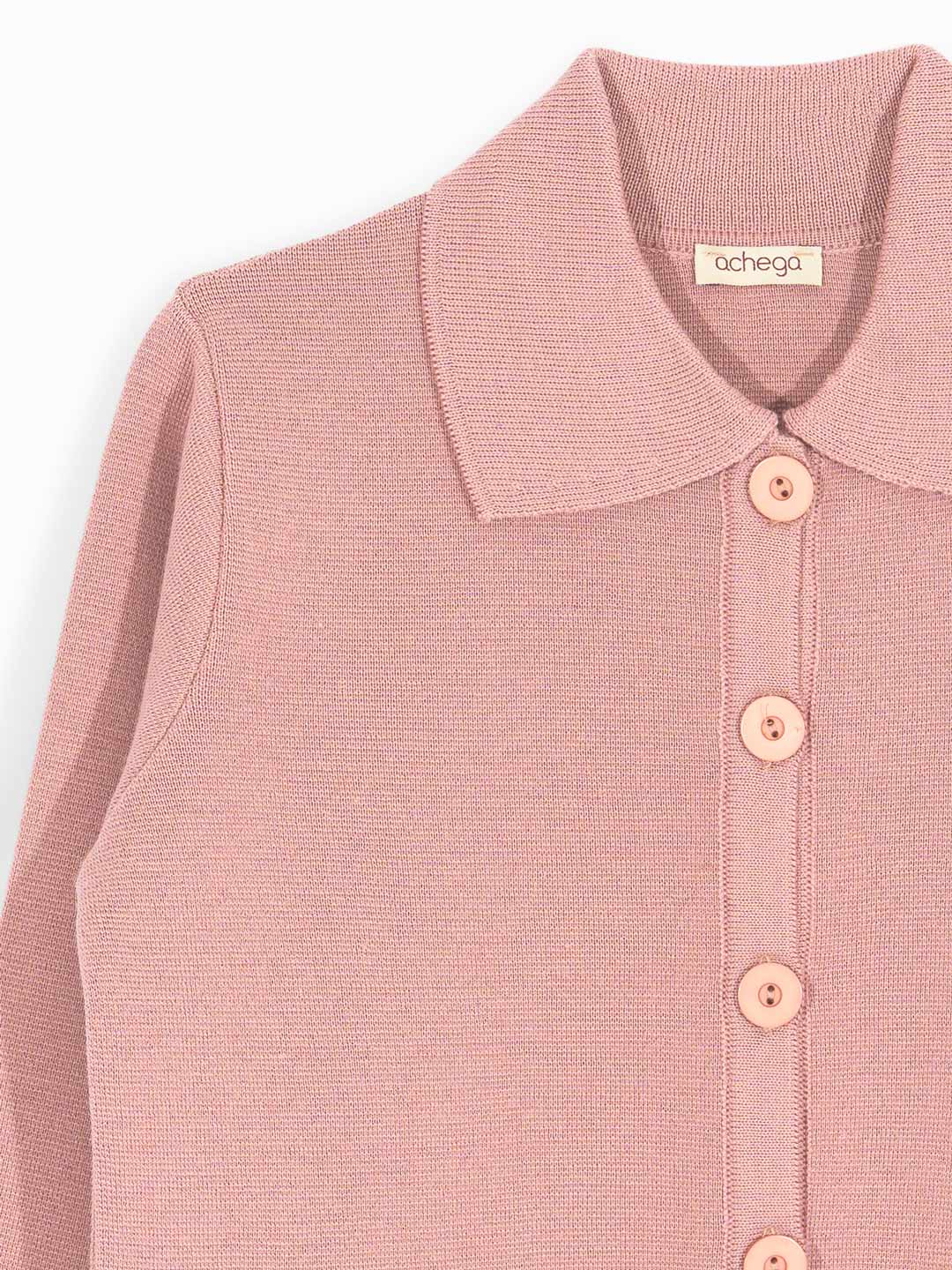 Roma Knit Shirt Collar Coat in Merino Wool