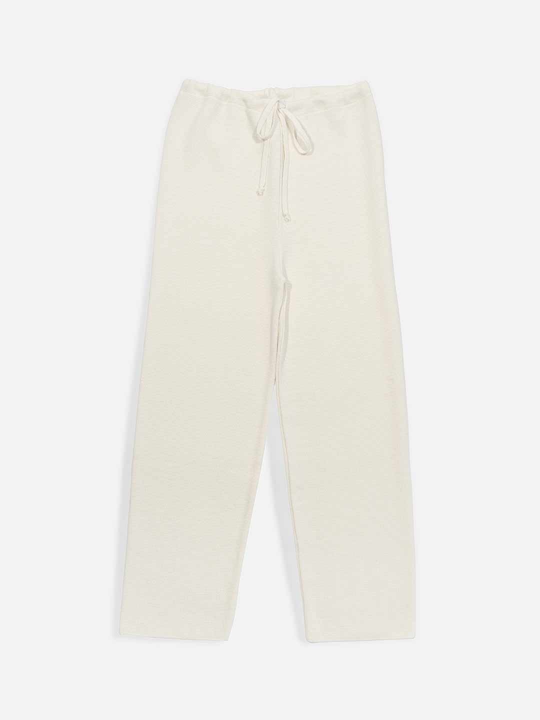 Plain pants with Merino wool ties