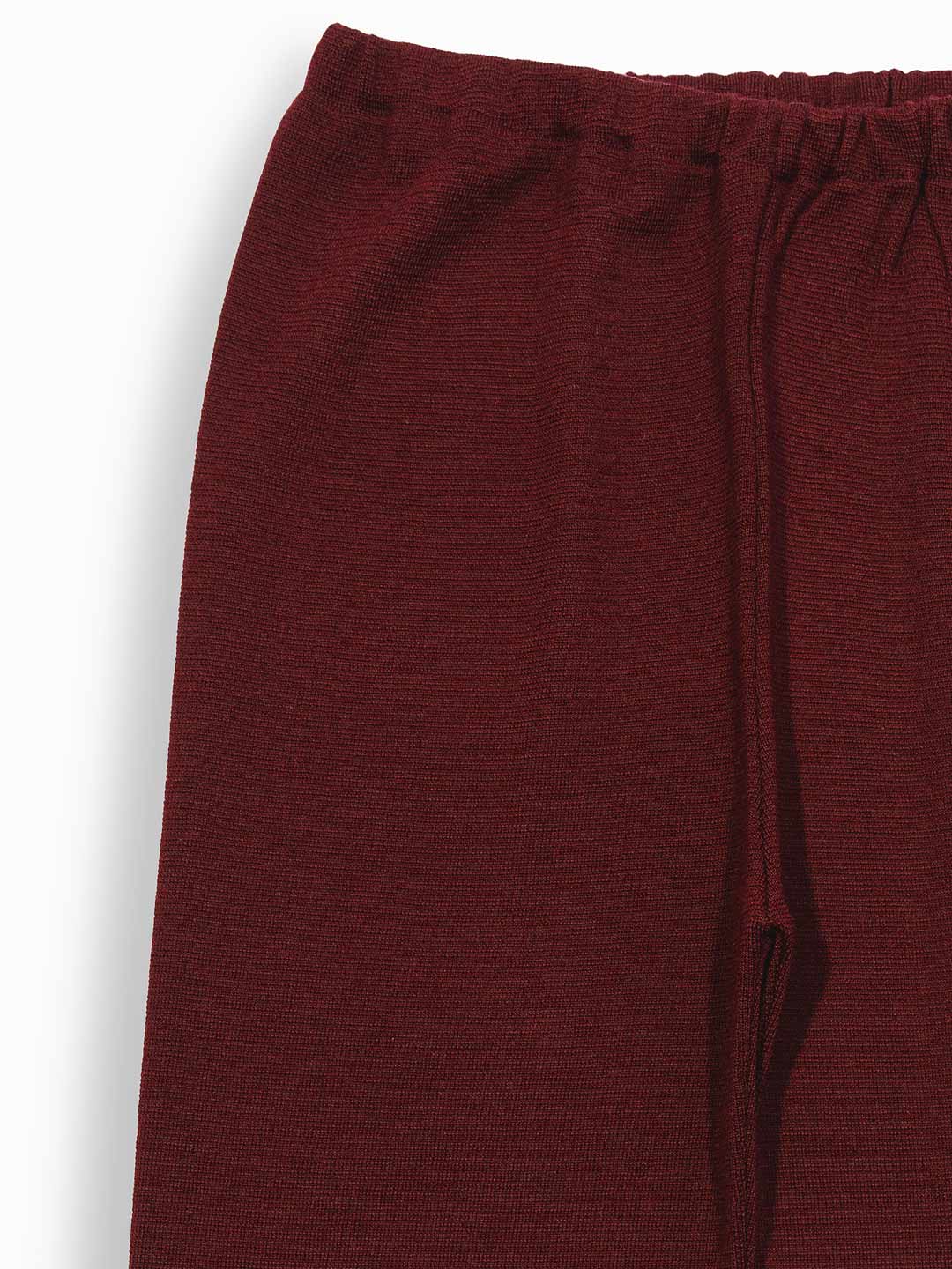 Pantalón liso con cintura elástica de lana merina