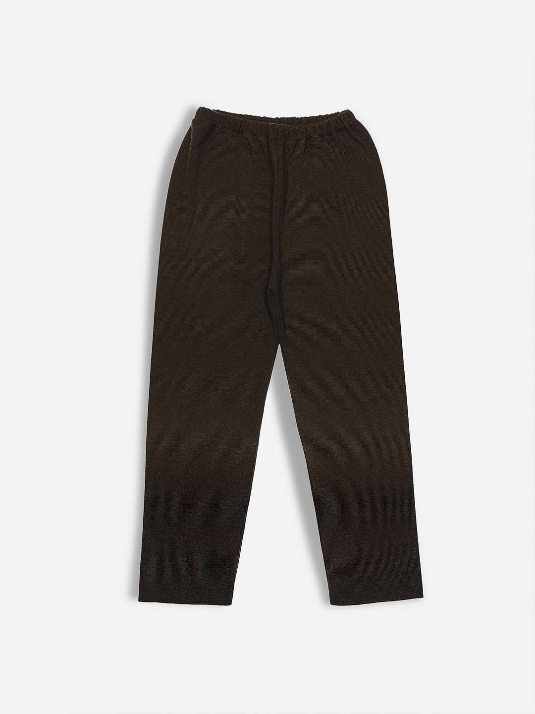 Plain Pants with Elastic Waist in Merino Wool