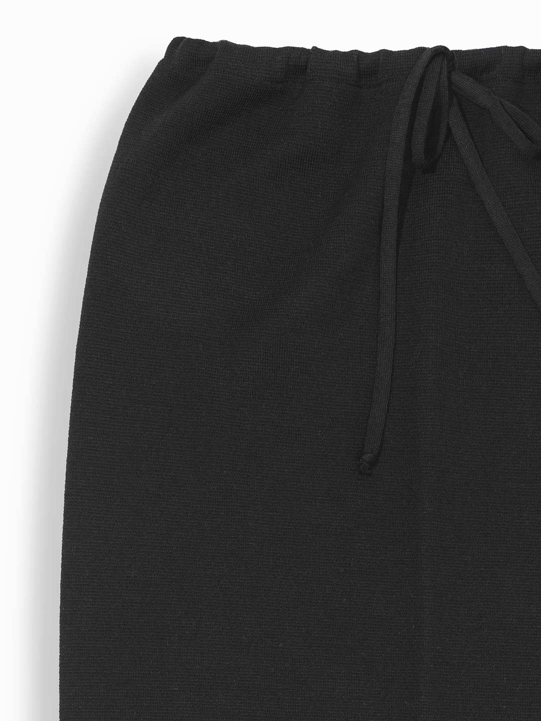 Plain Maxi Skirt with Tie in Merino Wool
