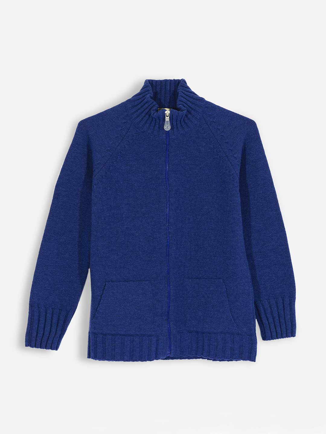 Lambswool Zippered Half-Collar Jacket