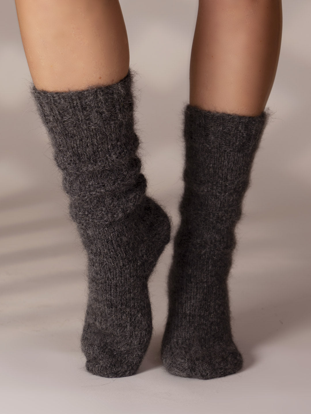 Anthracite Gray Twisted Alpaca Socks