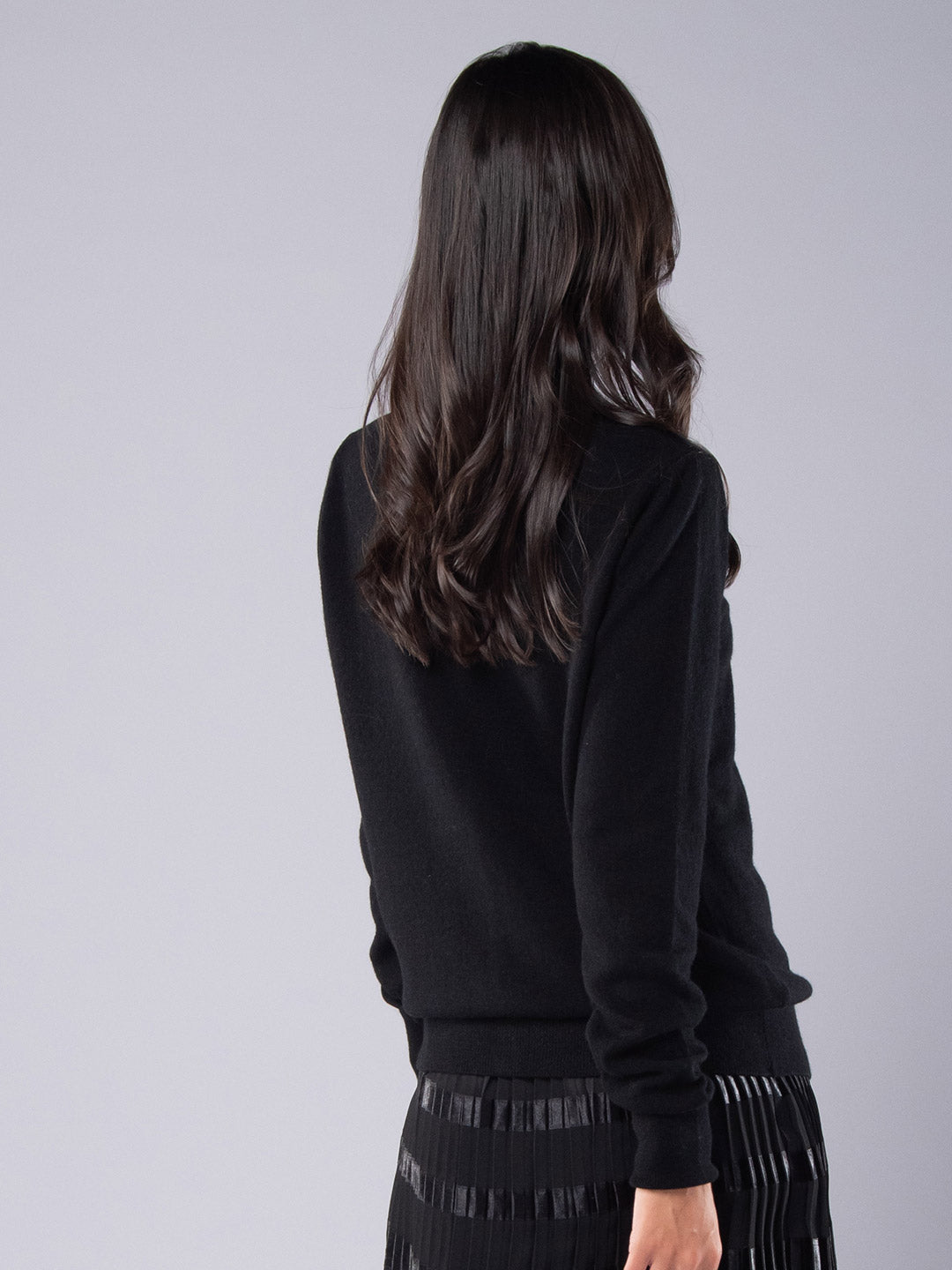 Chaqueta de punto de cachemira con botones de cristal Negro