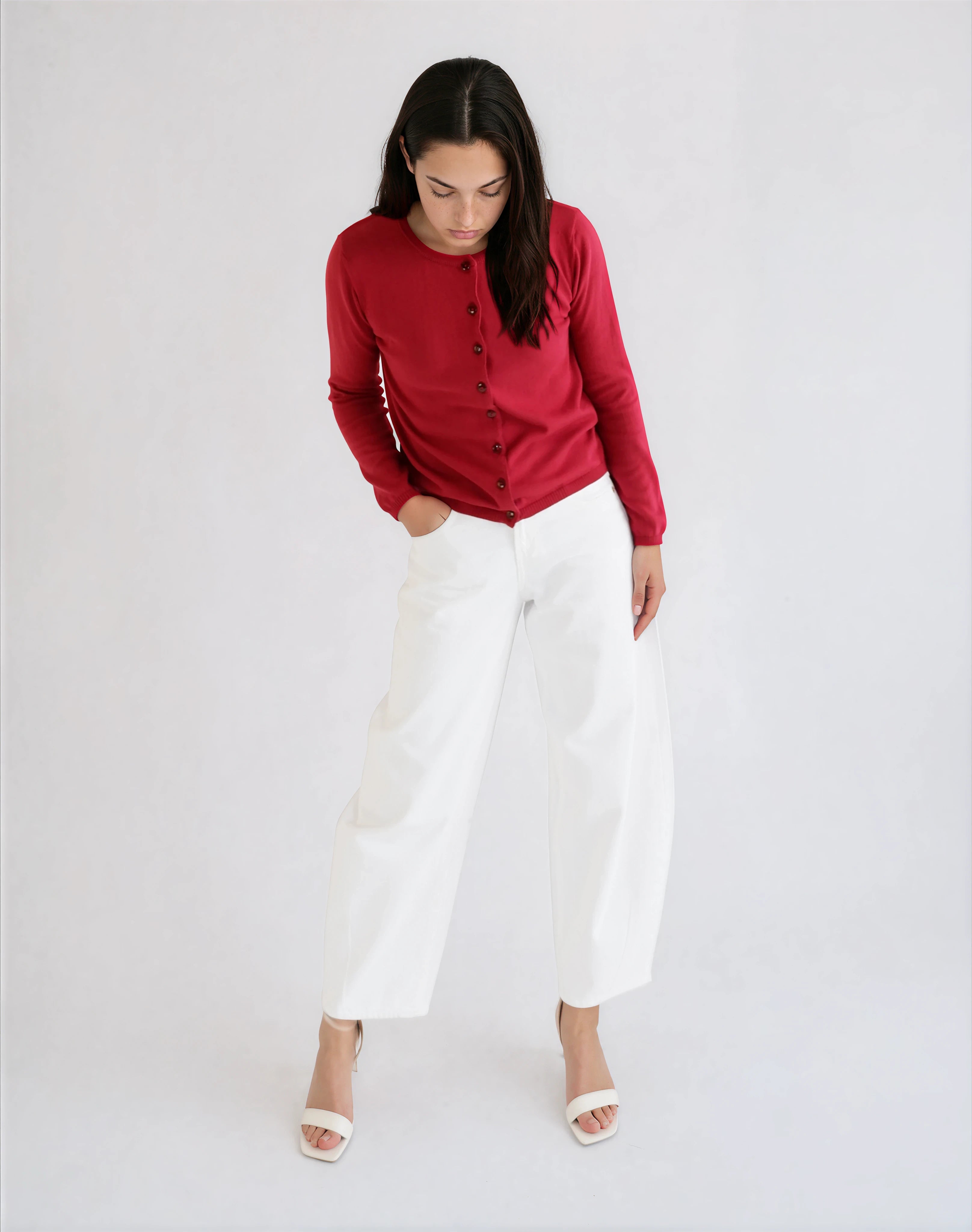 Cherry-Print Baby Cardigan in GOTS-Certified Organic Cotton