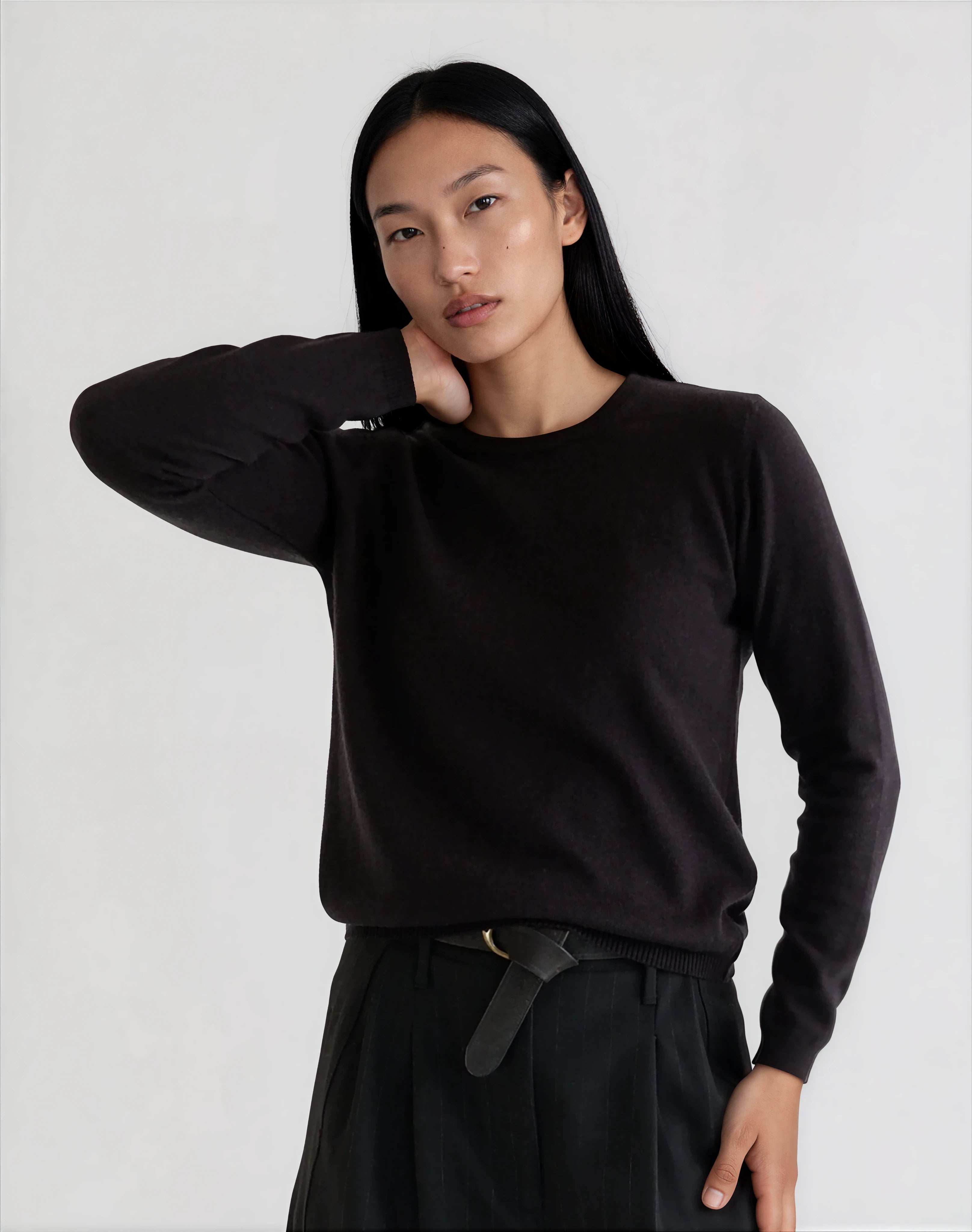 Camisola de Manga Comprida em Lã Merino e Algodão Orgânico