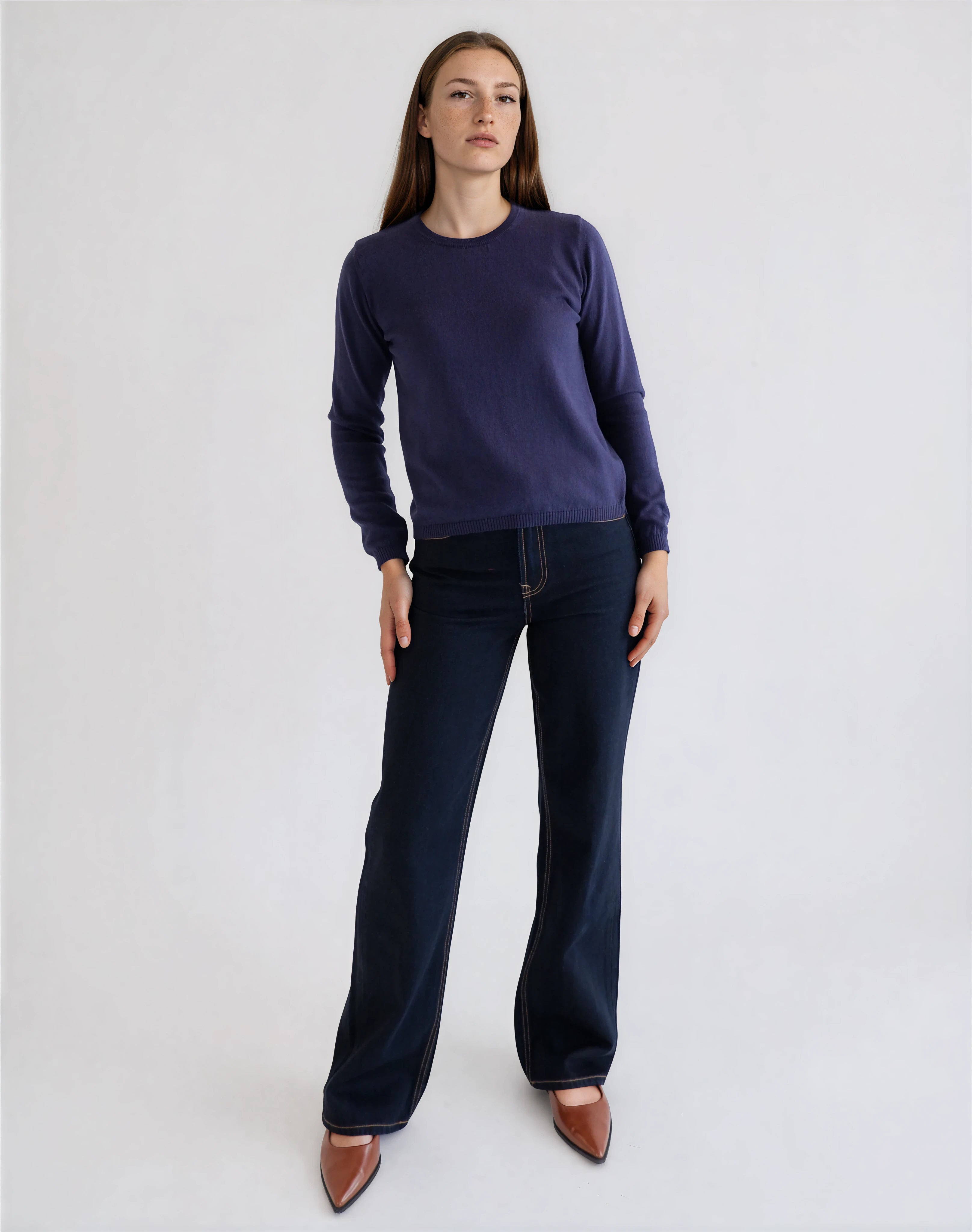 Camisola de Manga Comprida em Lã Merino e Algodão Orgânico