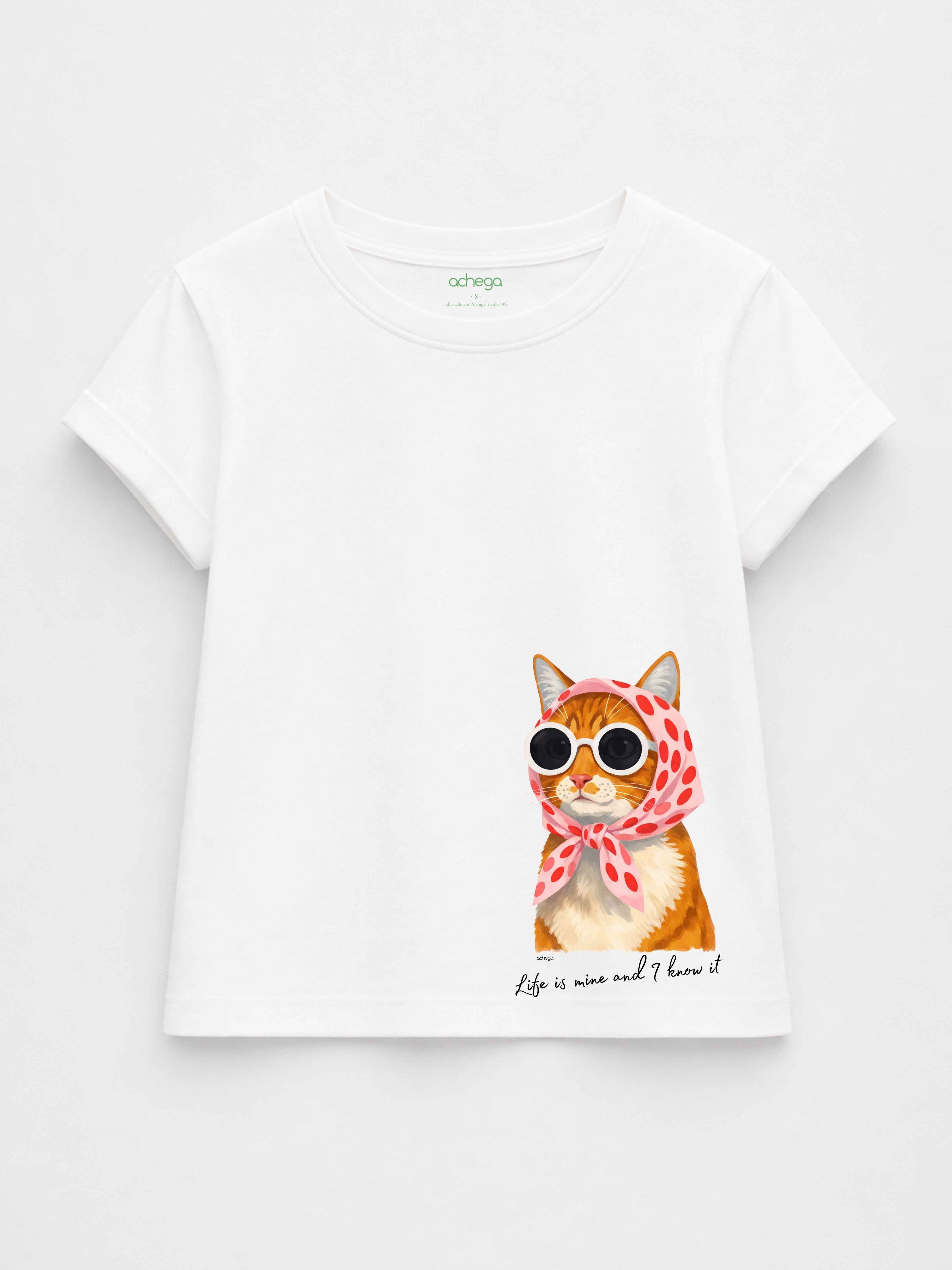 T-shirt achega em 100% Algodão
