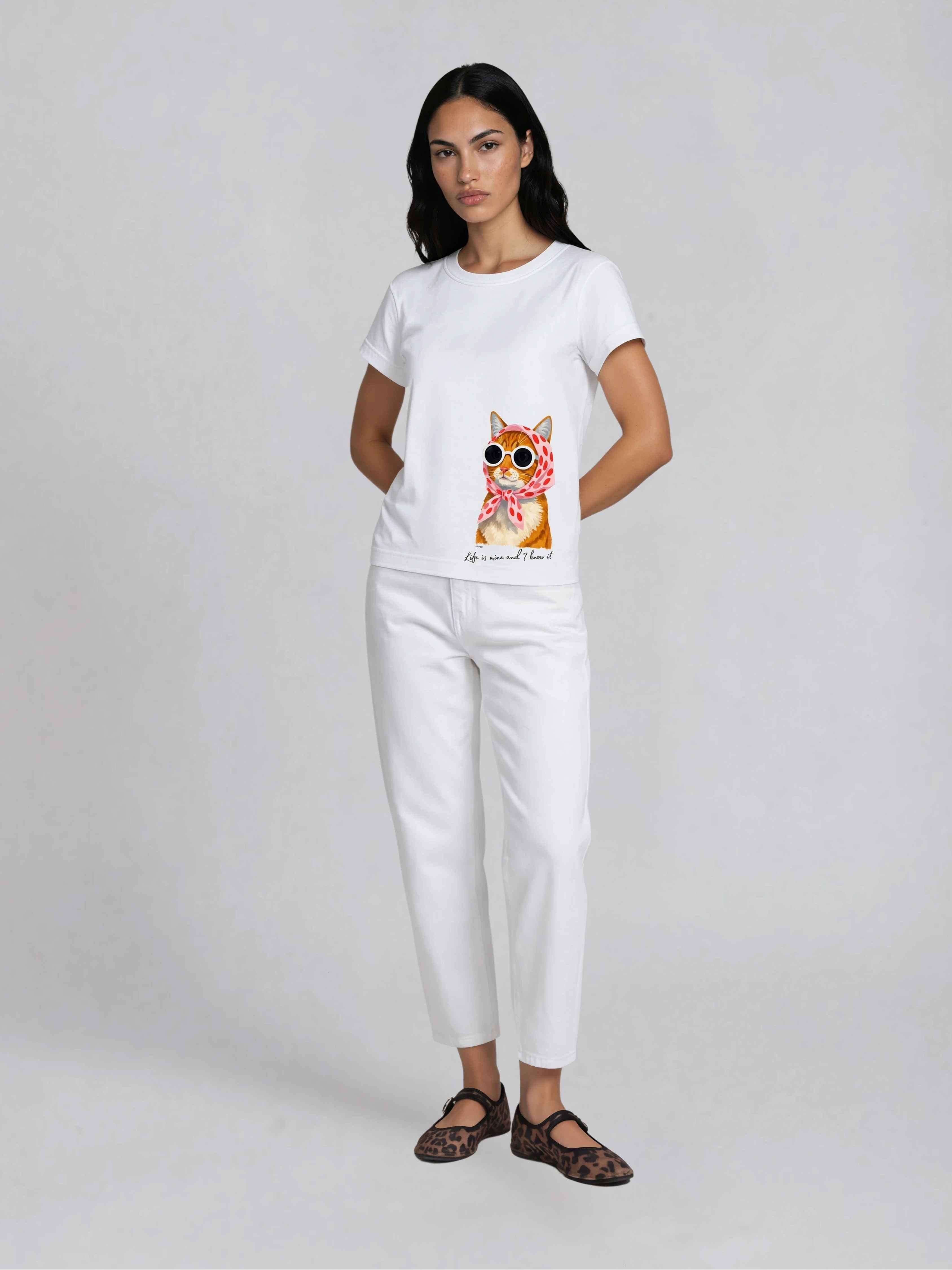 T-shirt elegante em 100% Algodão
