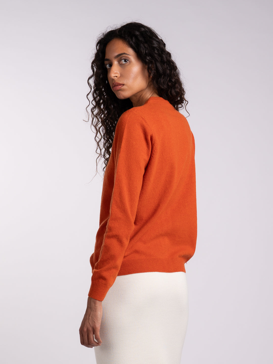 Casaco feminino em Lambswool laranja | Achega